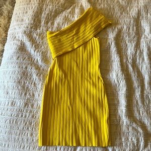 Diana One Shoulder Super Down body con dress- xs